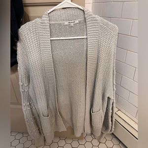 Madewell Bobble Cardigan Sweater in Light Gray size XS